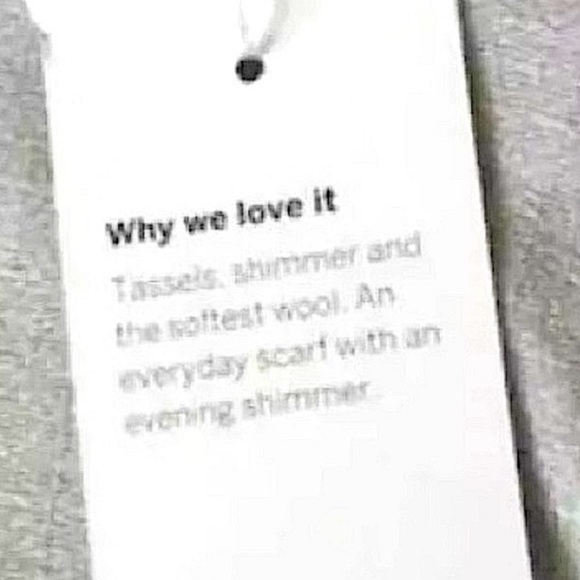 $118 Eileen Fisher VINTAGE Scarf Shimmer SOFT Wool Bl Gray White Stripes PomPom - Picture 7 of 11